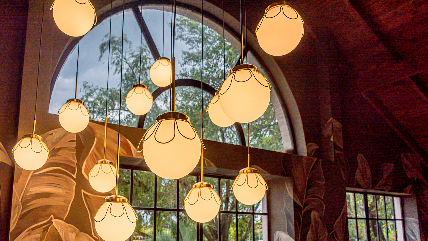 Chandeliers for double-height foyers in newly built homes in Mysuru
