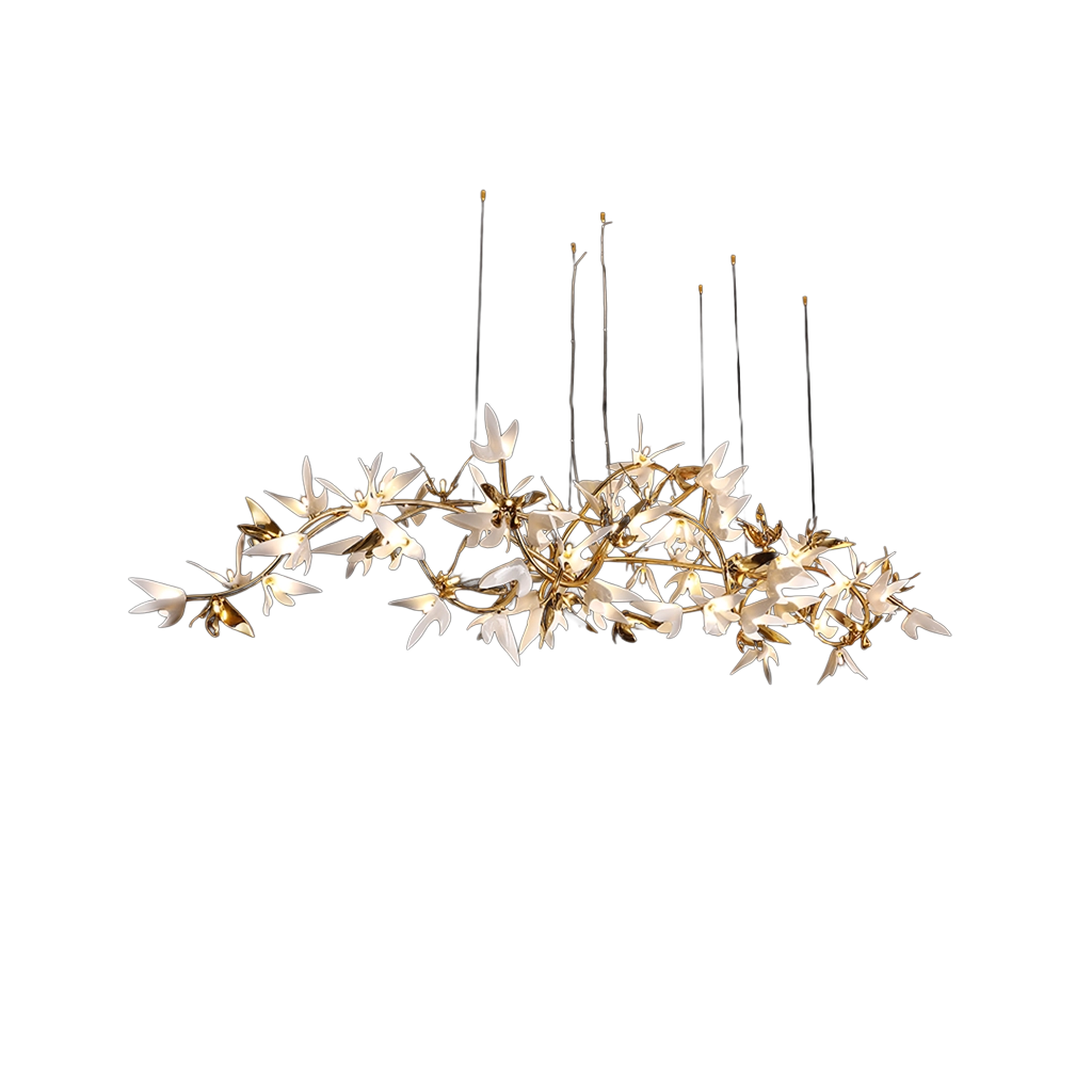 The White Orchid Ceramic Chandelier (68007/2300)