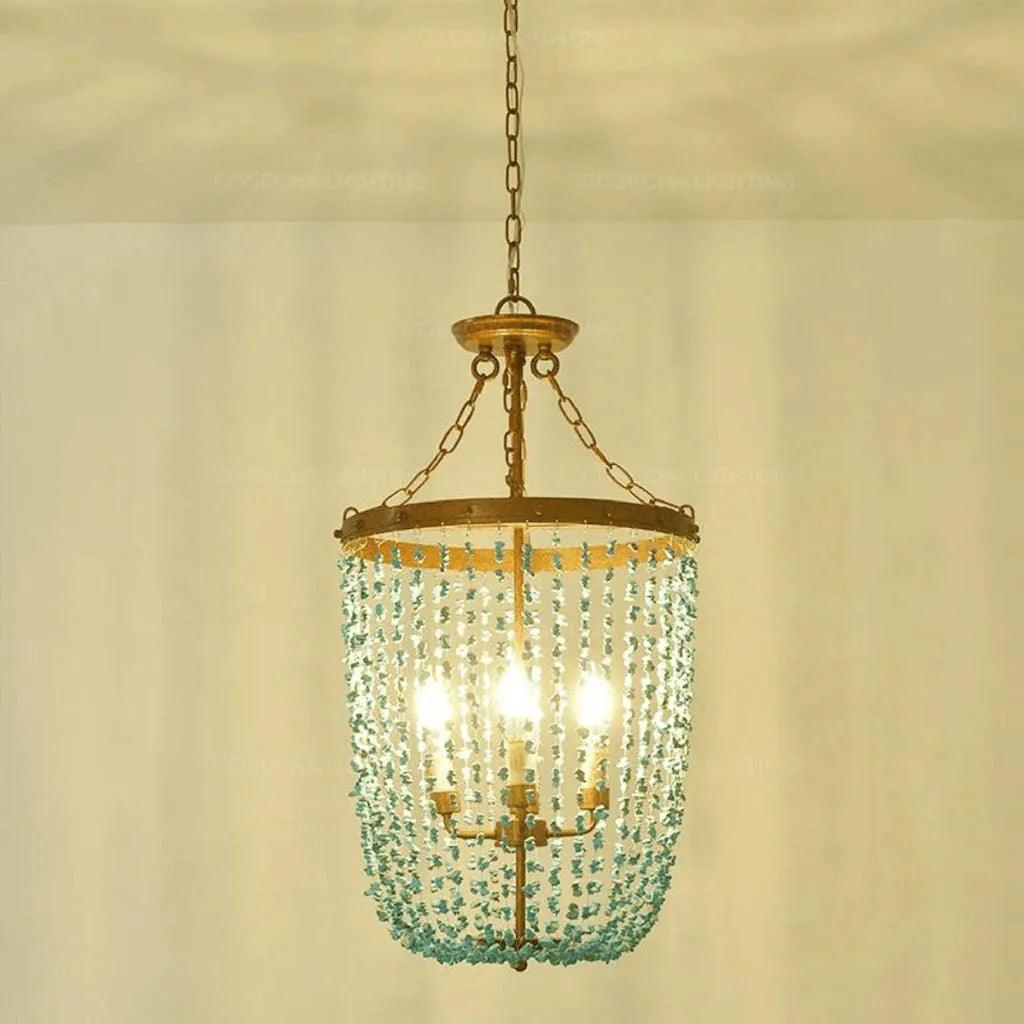 Aqua Gem Bohemian chandelier by Lumeil for artistic home settings