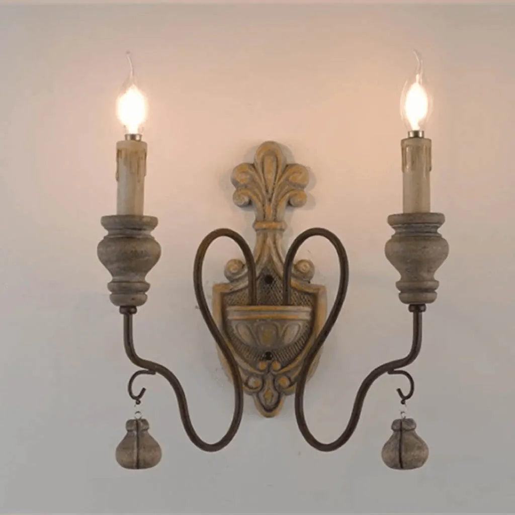 Rustic Romance Antique Wood Wall Light (9122/2)