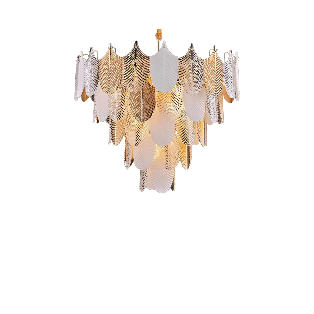 Alura Petal Brass Finish Crystal Chandelier (AM415)