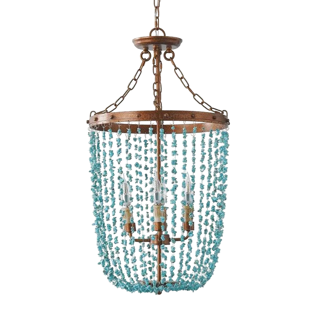 Aqua Gem Bohemian Look Antique Chandelier (9120/4)