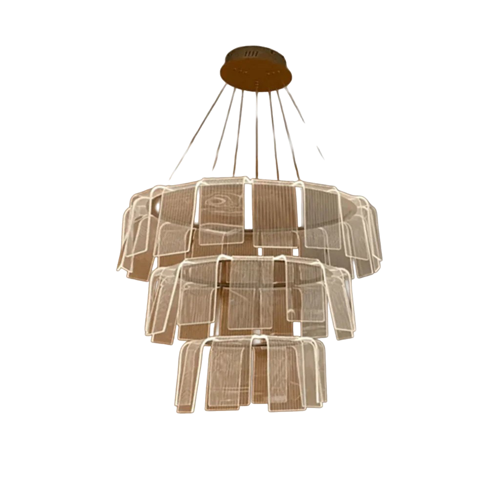 Crystal Nexus Light Gold LED Chandelier (A894-3)