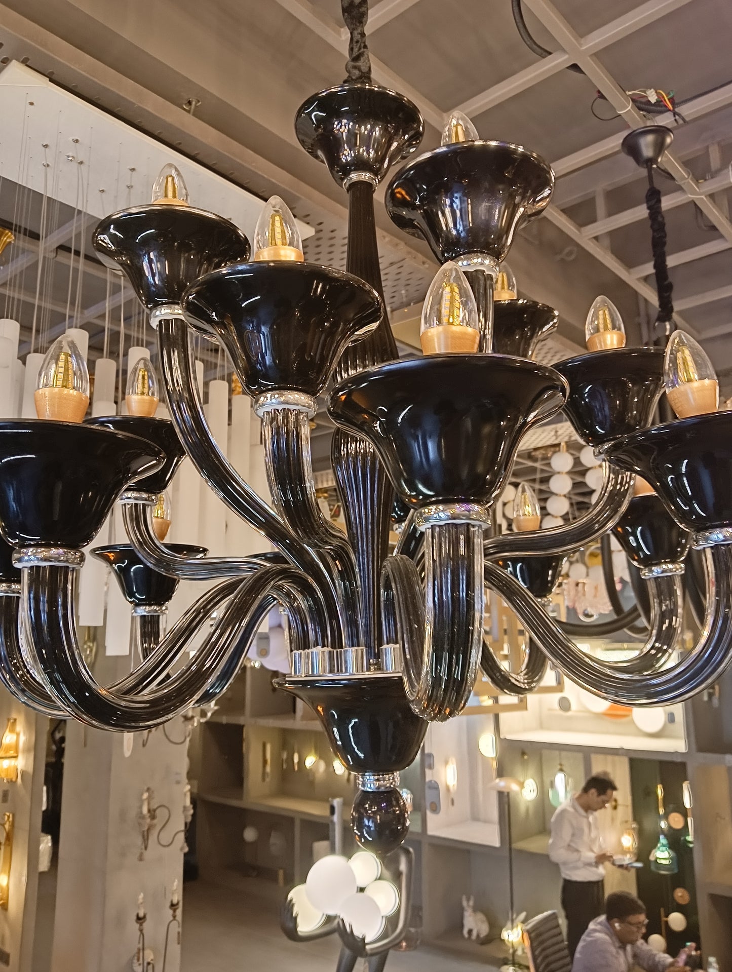 Obsidian Glow Glass Chandelier (9642/8+4+4)