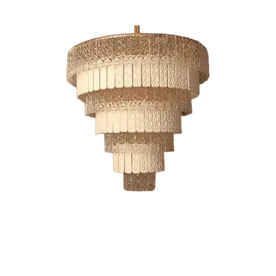 Opaline – K9 crystal double-height chandelier