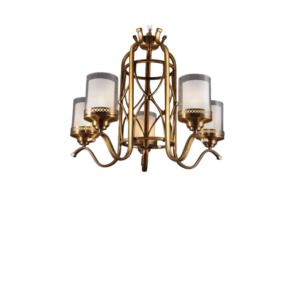 Retro Glass and Metal Antique Chandelier (D3081-5)