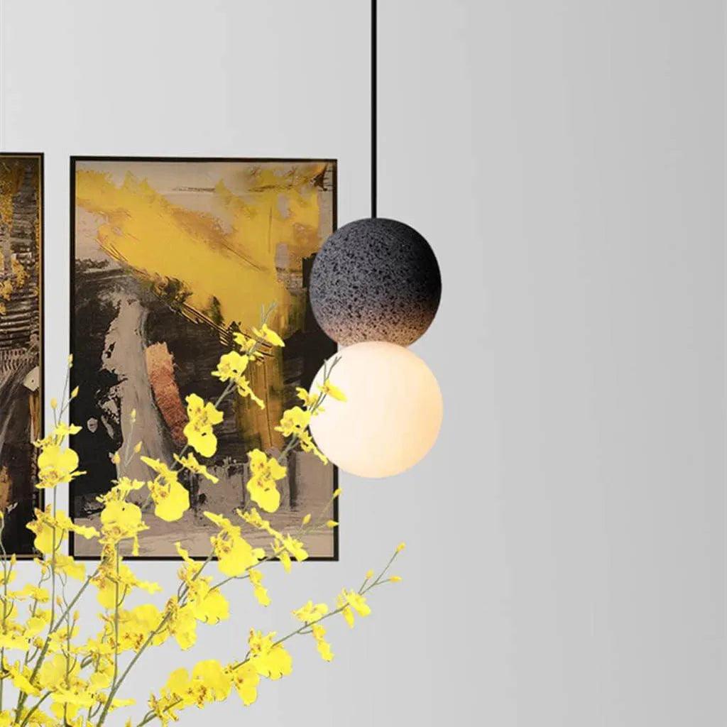 Drop of Galaxy Black and White Pendant Light (6003)
