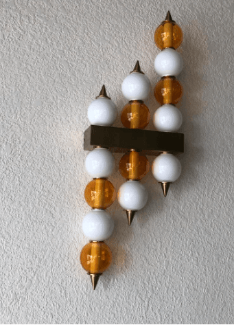 Brass and White LED wall Lite by Gloss (XQ6034) - Ashoka Lites