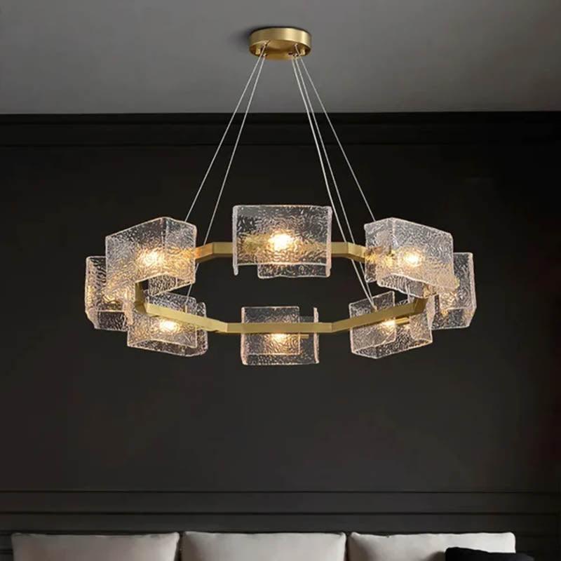 Shimmer Facet Brass Finish Chandelier (0932/8)