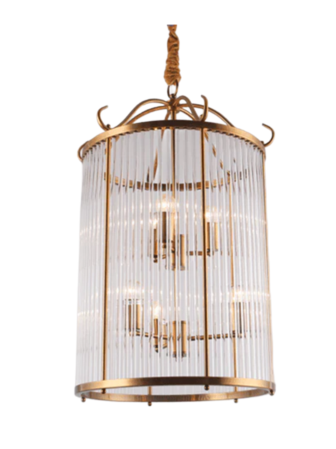 Lumeil Crystal Cage chandelier in glass and metal for dramatic interiors