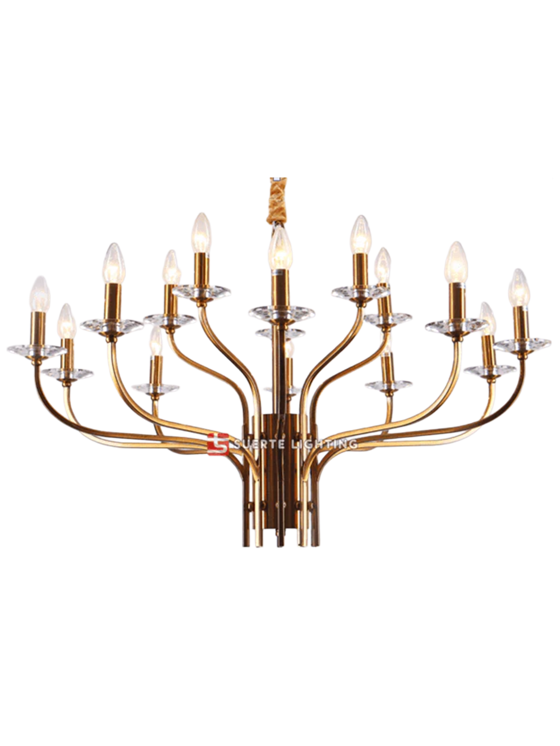 Gilded Grove Glass and Metal Chandelier (D7486-10+5)