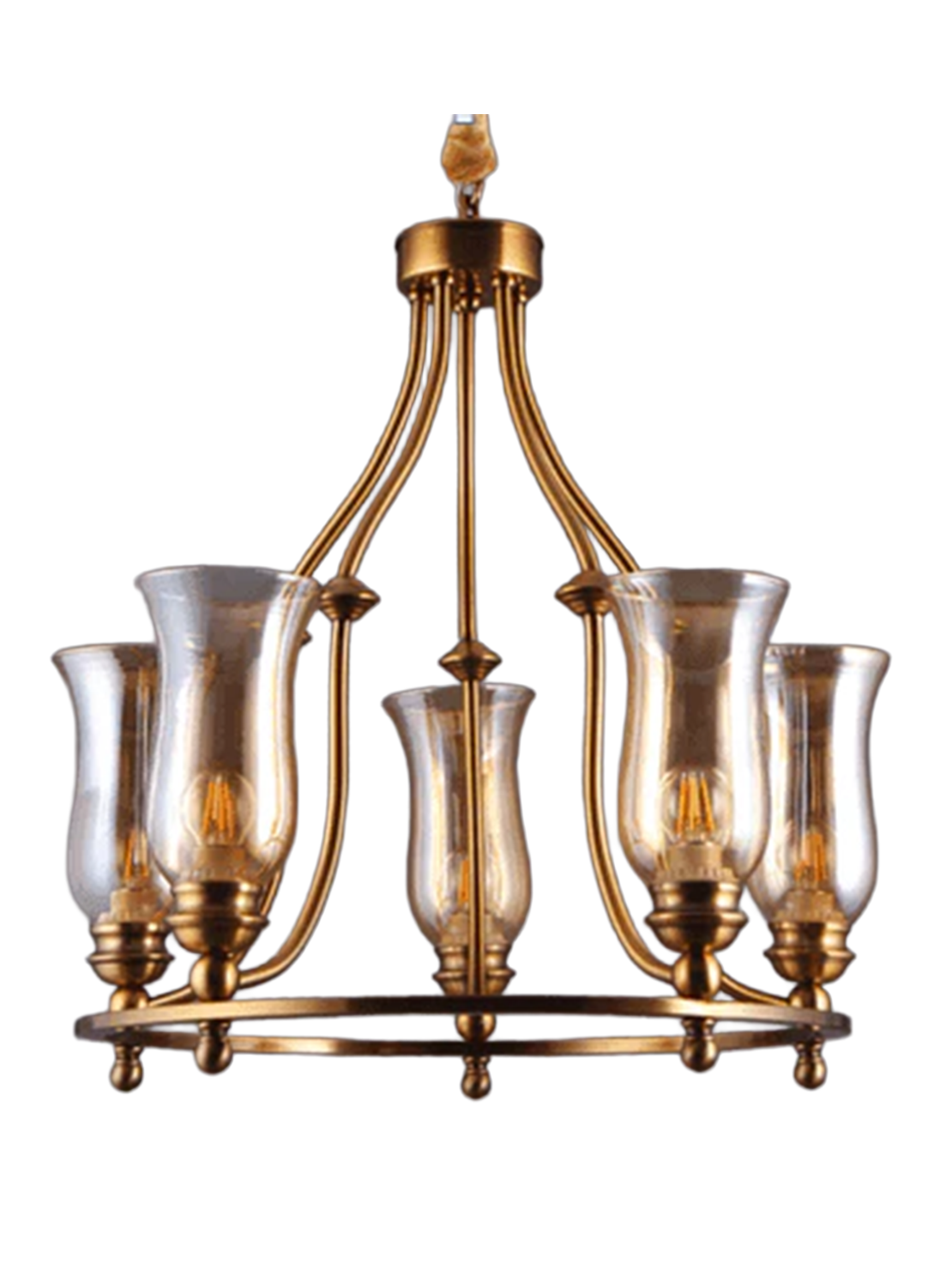 Lumeil Autumn Lantern chandelier in glass and metal for warm interiors