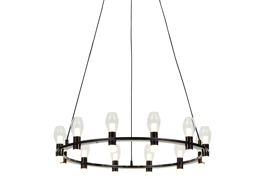 The Advent glass cylinder ring LED chandelier