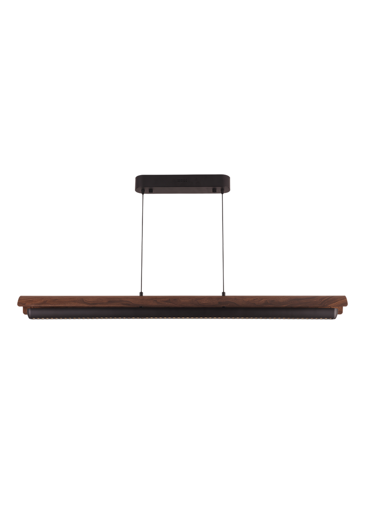 The Ink Line dark wood tone dimmable LED linear pendant