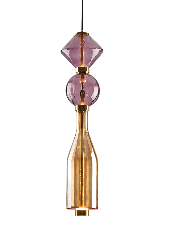 Apothecary – coloured glass bottle pendant