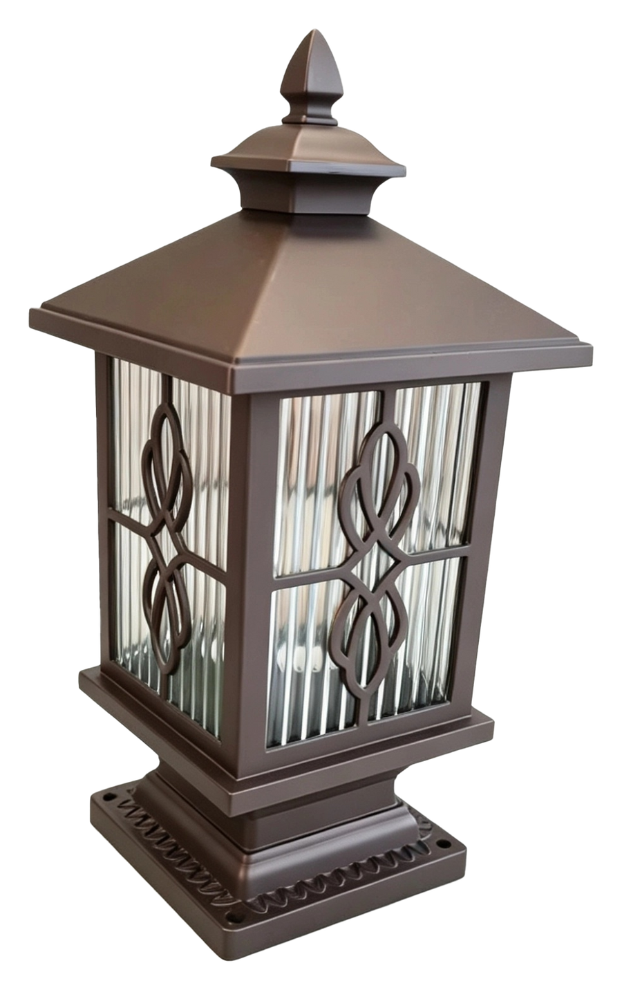 The Watchtower diamond patterned glass gate pillar lantern