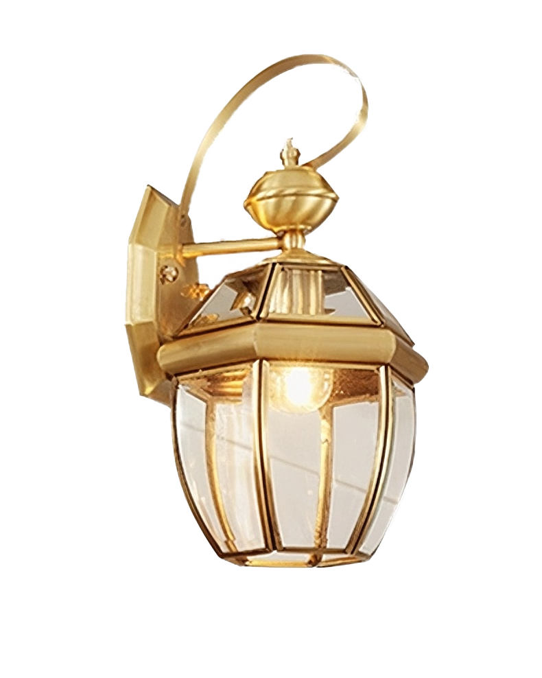 The Swan Neck brass coach lantern wall light