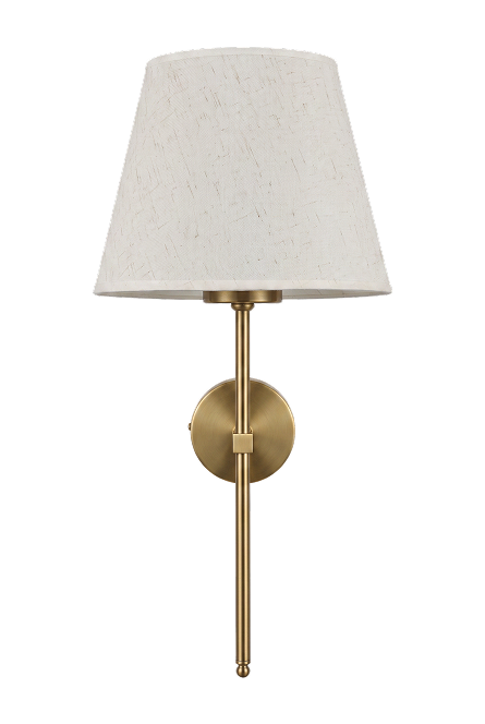 The Plumb Line tapered shade brass rod wall sconce