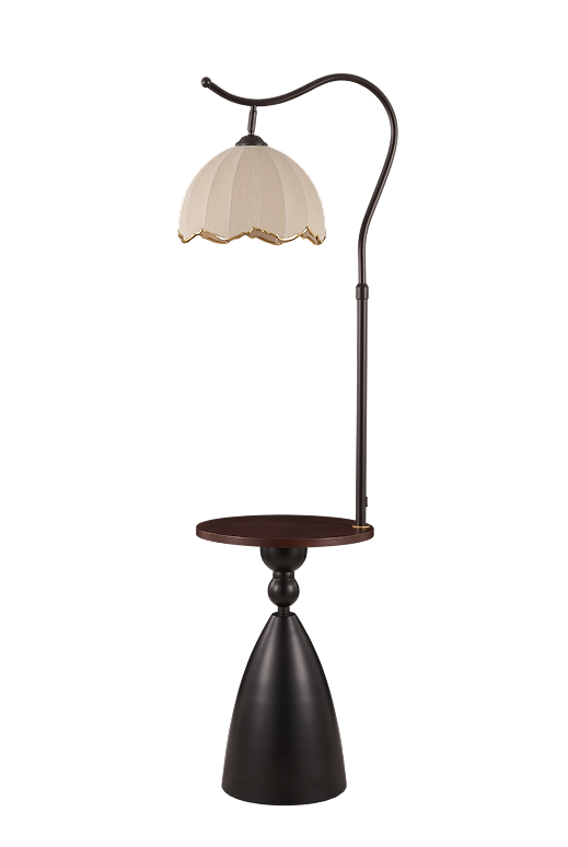 The Bluebell scalloped shade floor lamp with side table