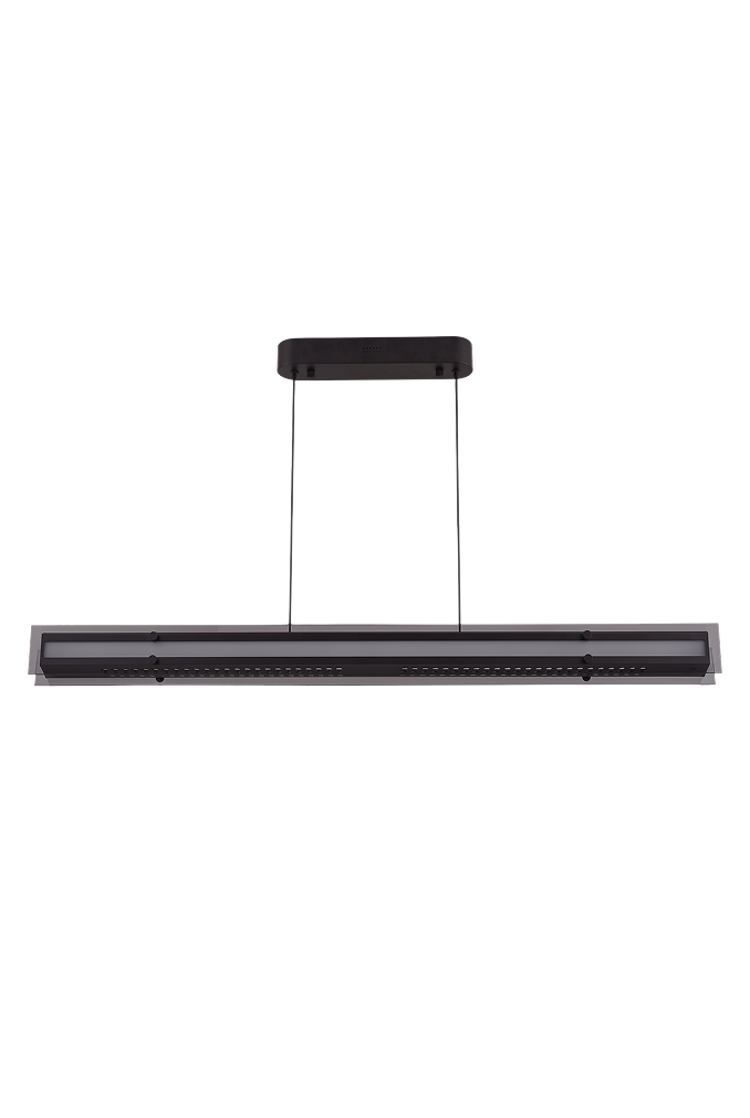 The Obsidian black smoke glass LED linear pendant