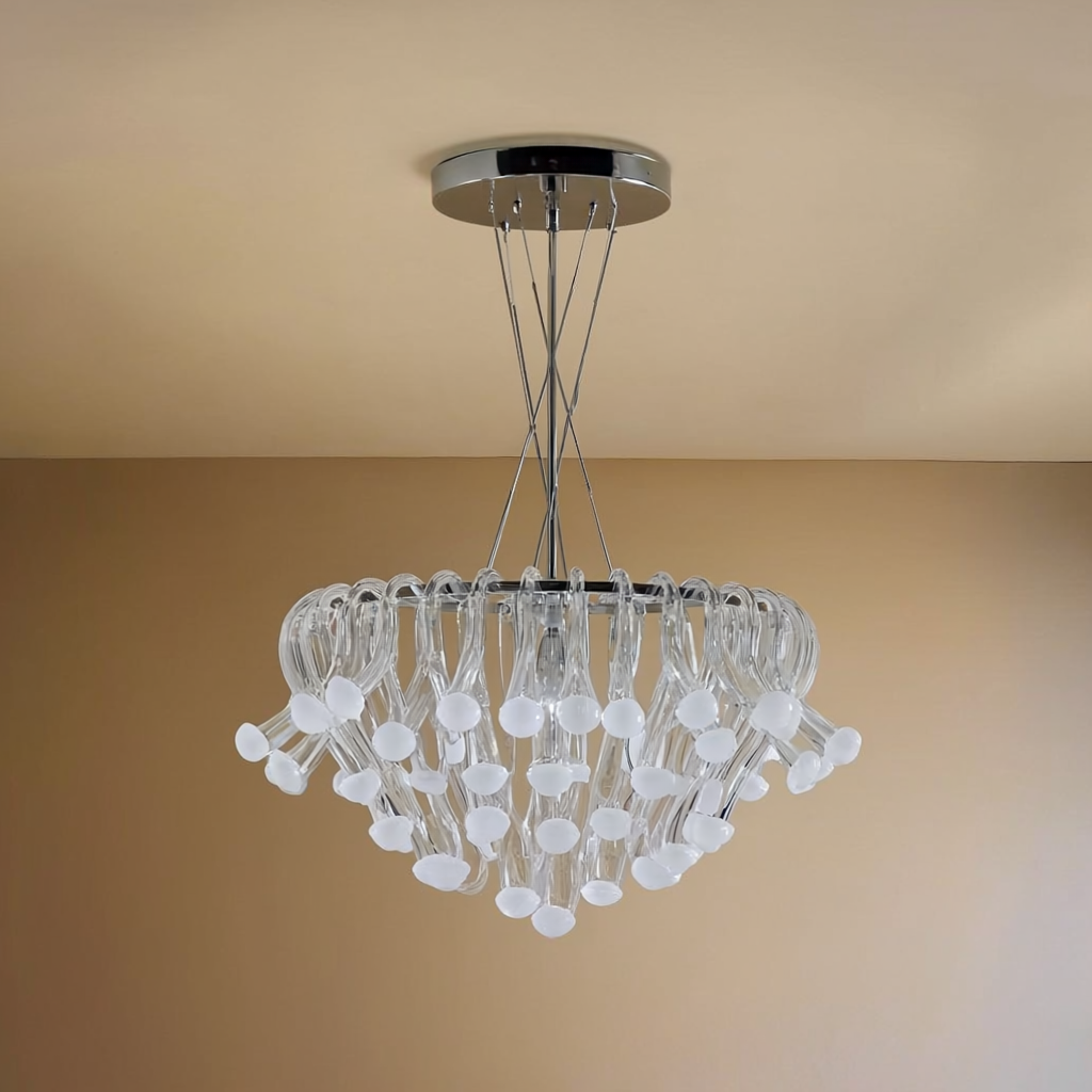 Cascade Flora | Hand-Shaped Glass Chandelier | Lumeil