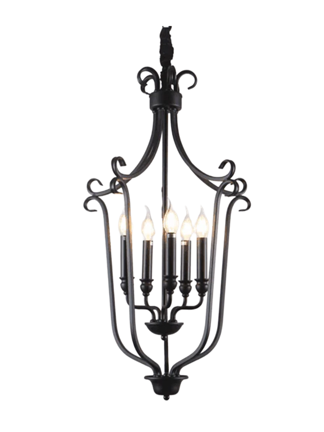 Shadowed Wreath Glass and Metal Antique Chandelier (D33132-5)
