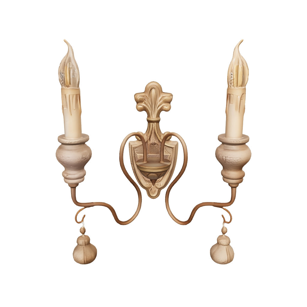 Rustic Romance Antique Wood Wall Light (9122/2)