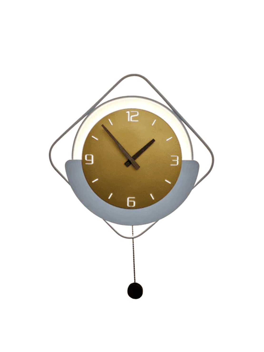 Moonlit Meadow Black and Gold Wall Clock (2615-G)