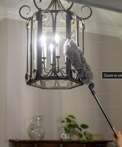 Elegant chandelier sparkling after a thorough cleaning