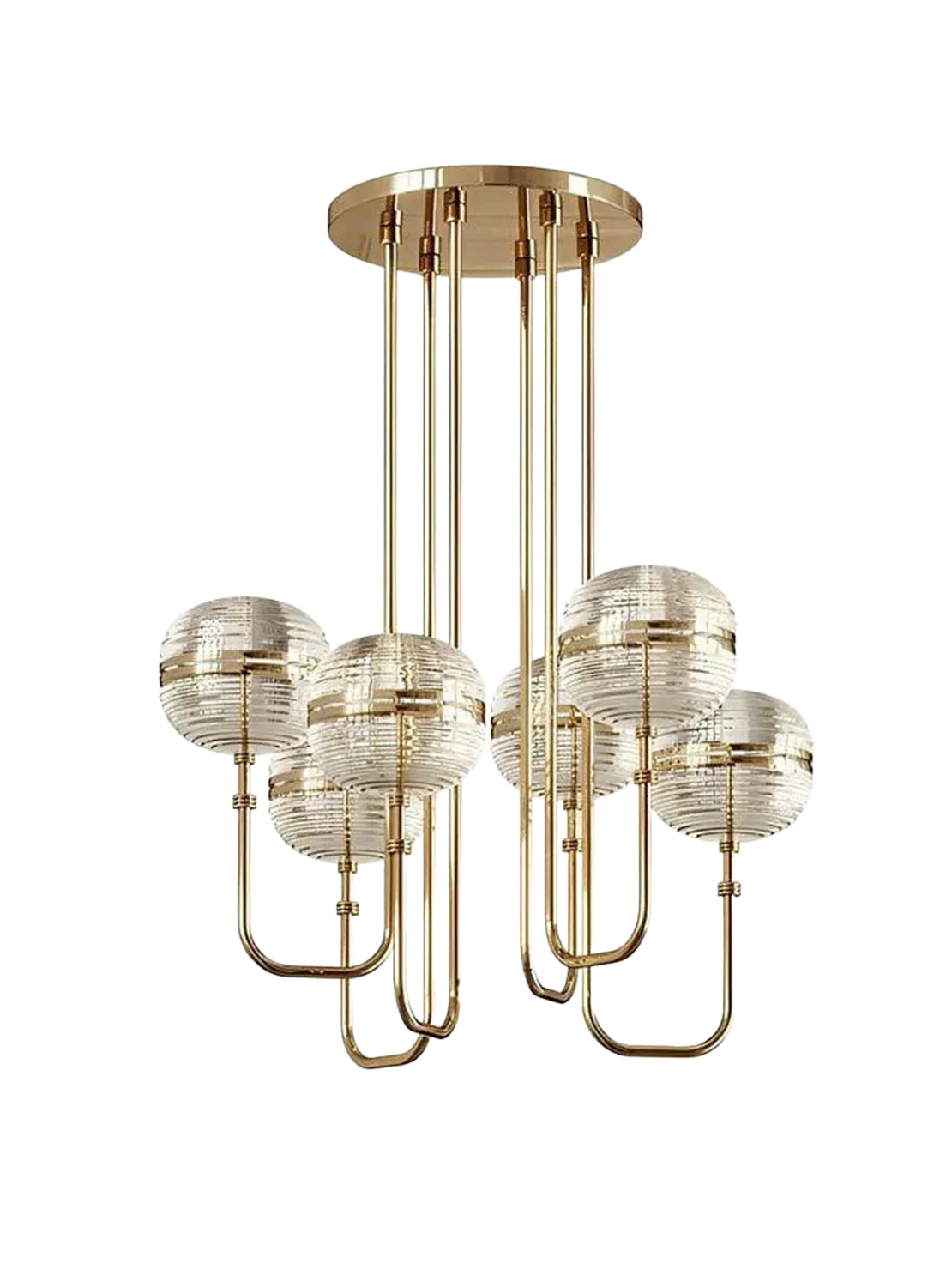 Mystic Aura Golden Finish Luxe Chandelier (0827/6)