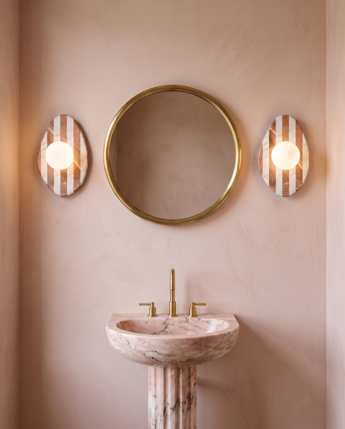 Brown Marble Glass Glow Wall Lamp wall light