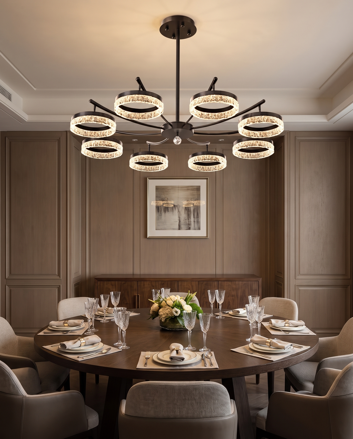 Axis Ring LED Chandelier in the room