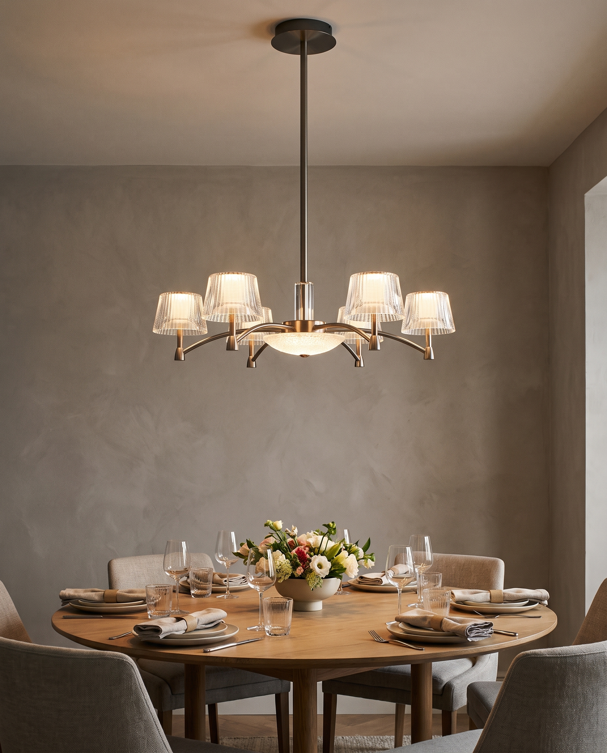 Obsidian Tier Chandelier in the room