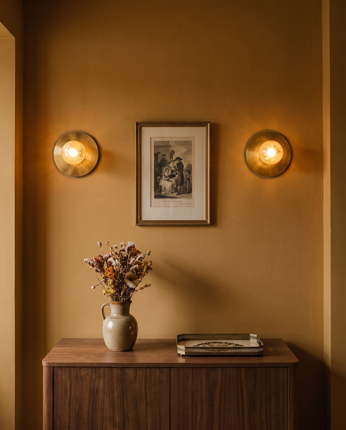 Vintage Globe Wall Lamp in the room