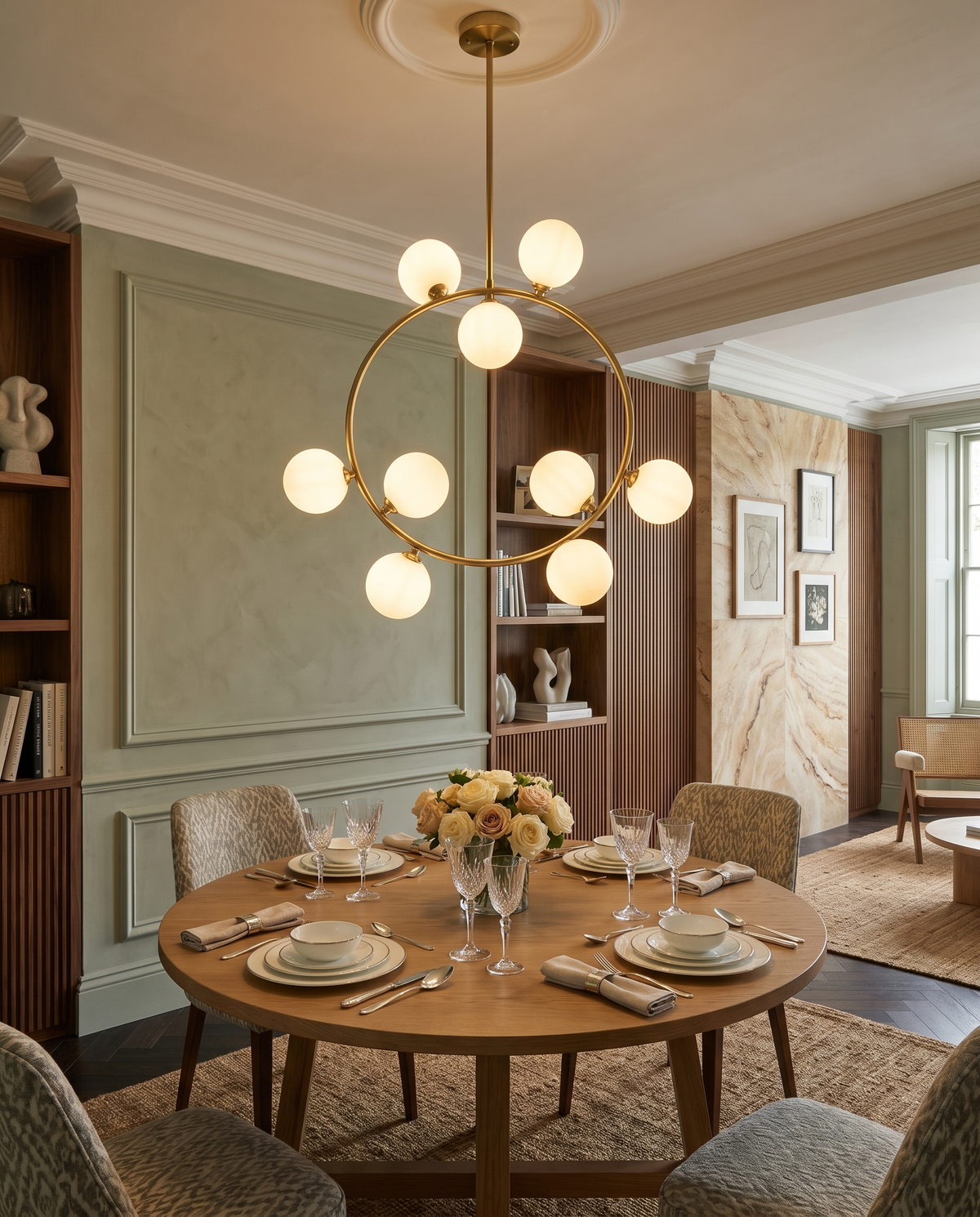 Harmonic Orb Drawing Room Chandelier in the room