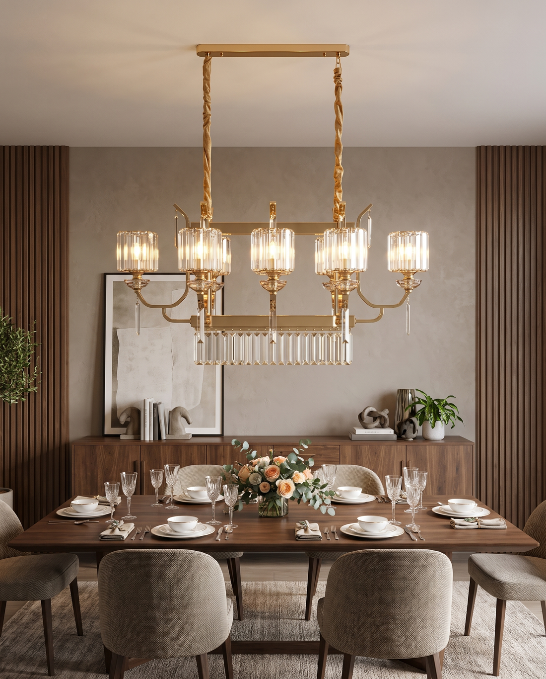Royale Linear Chandelier – chandelier, view 2