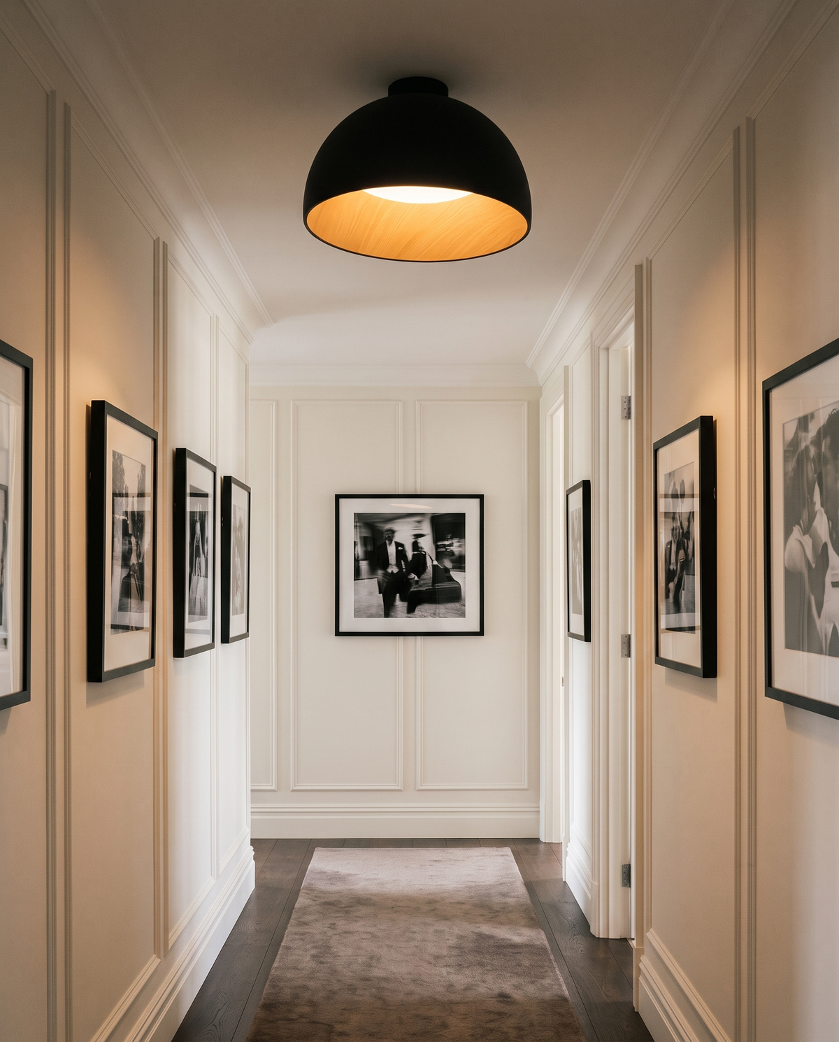 Woodline Compact LED Chandelier in the room