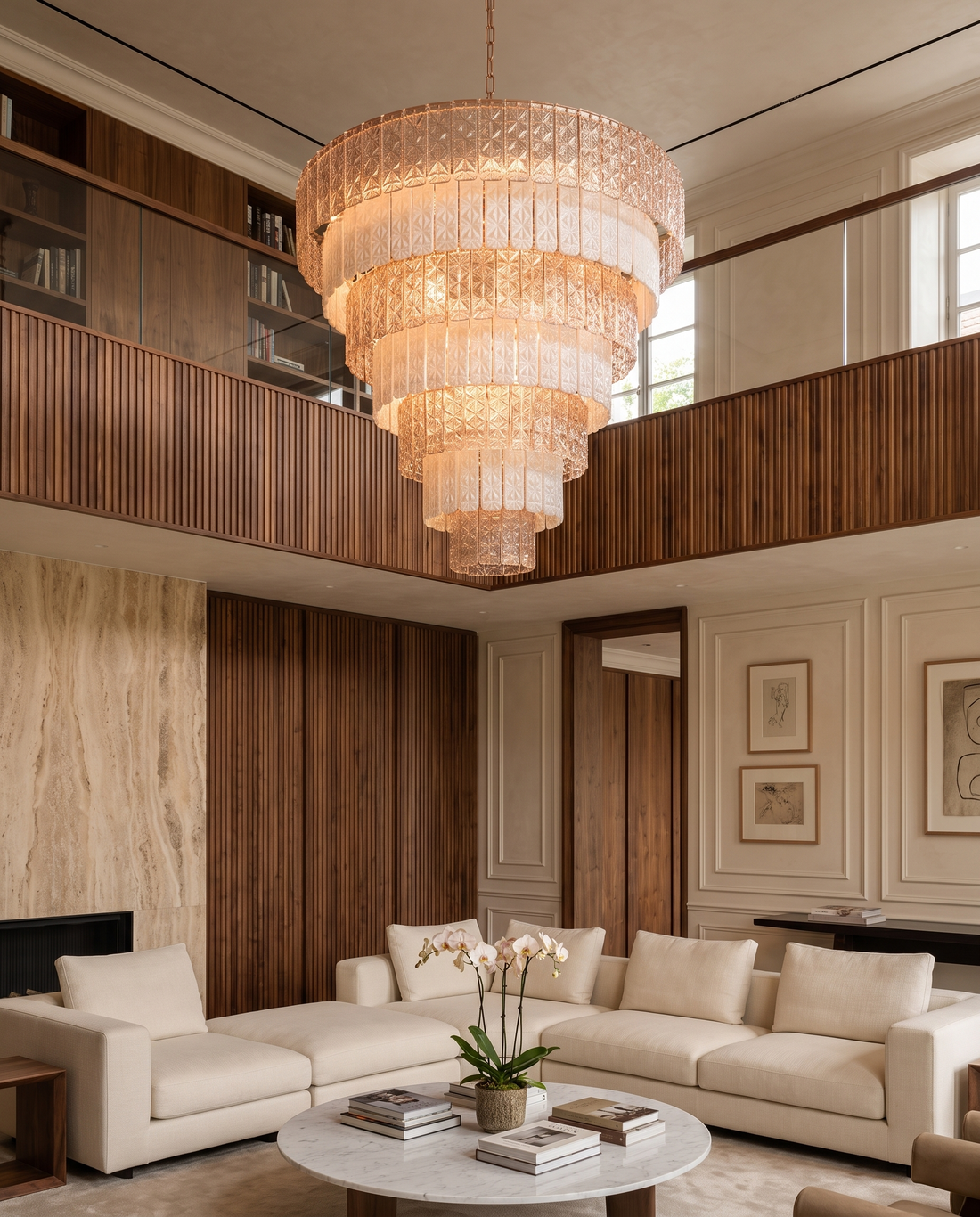 Opaline – K9 crystal double-height chandelier, view 2