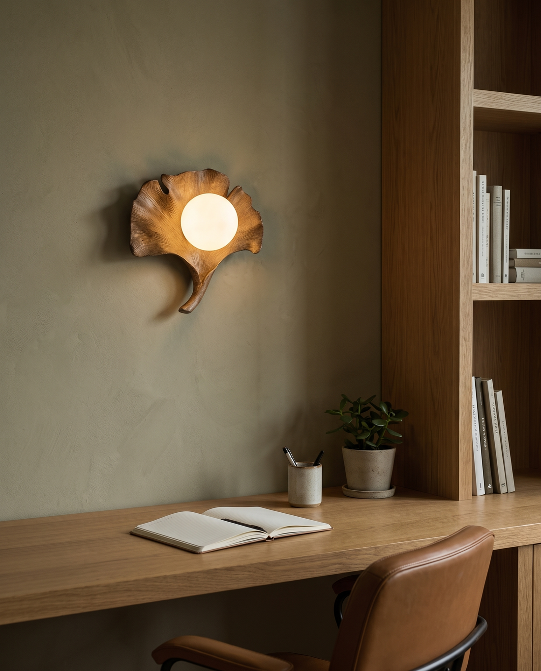 Walnut Crest Wall Lamp wall light