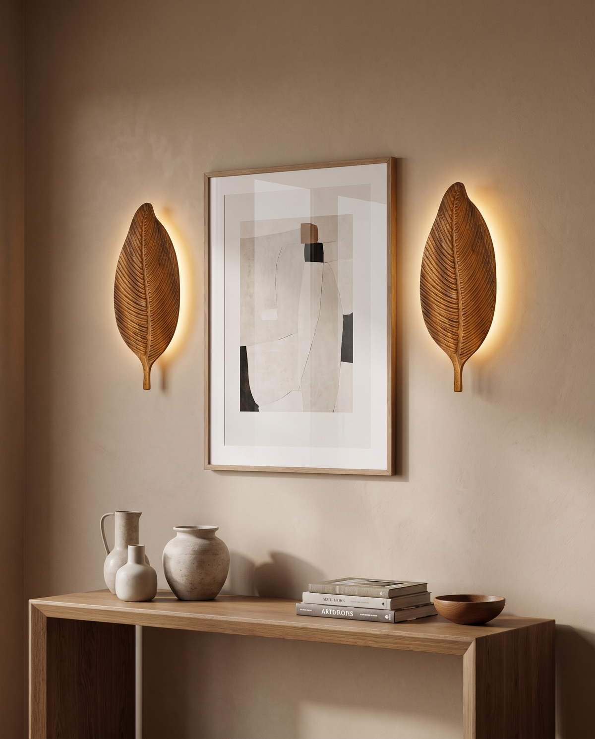 Walnut Edge Linear Wall Lamp in the room