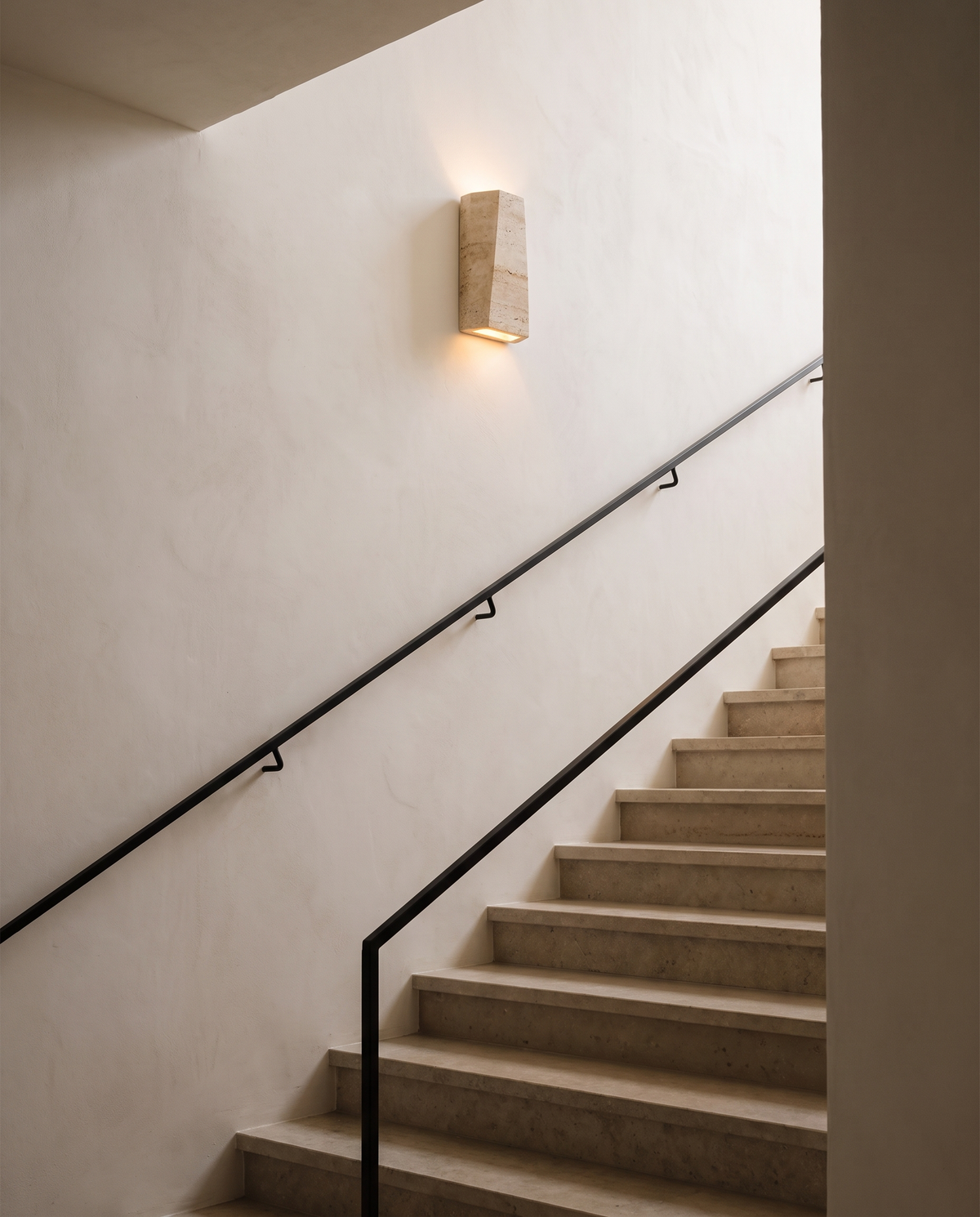 Travertine Halo Wall Lamp in the room