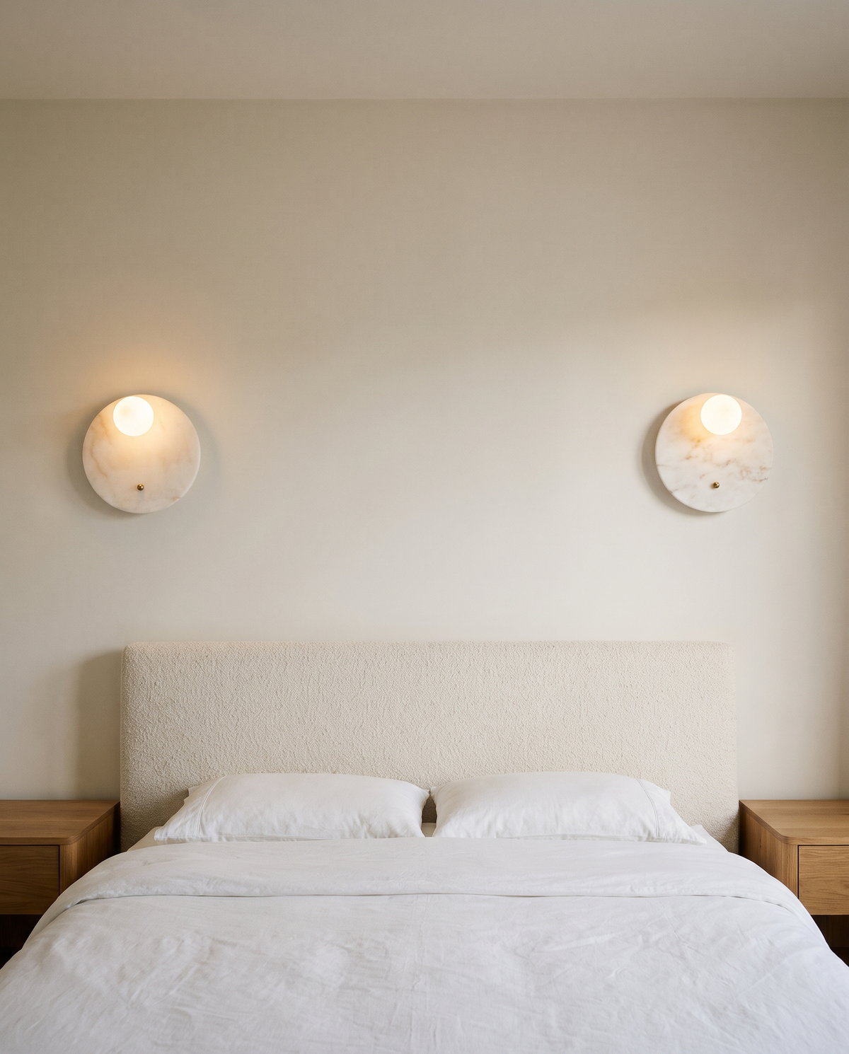 White Marble Crest Wall Lamp in the room