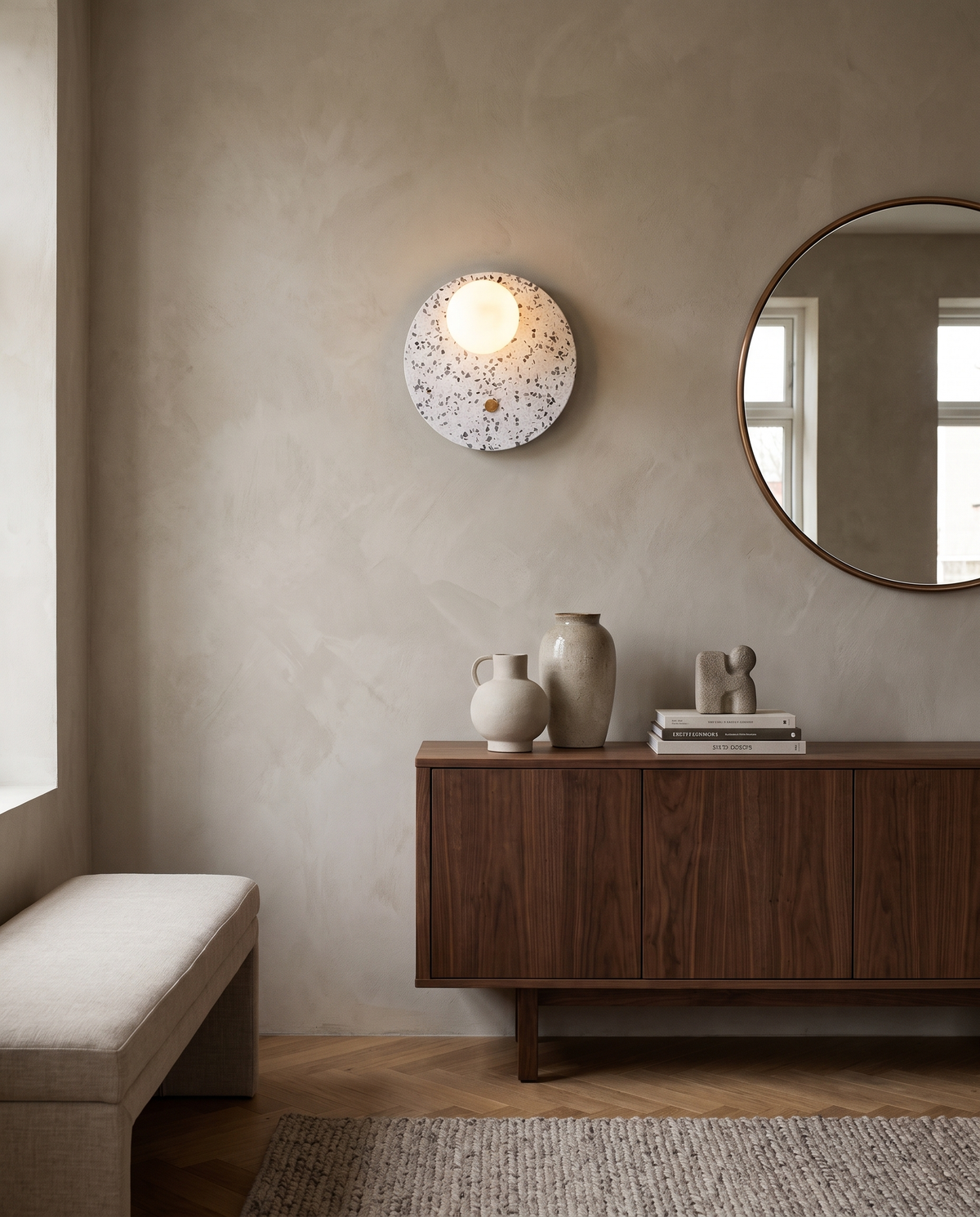 White Terra Line Wall Lamp in the room