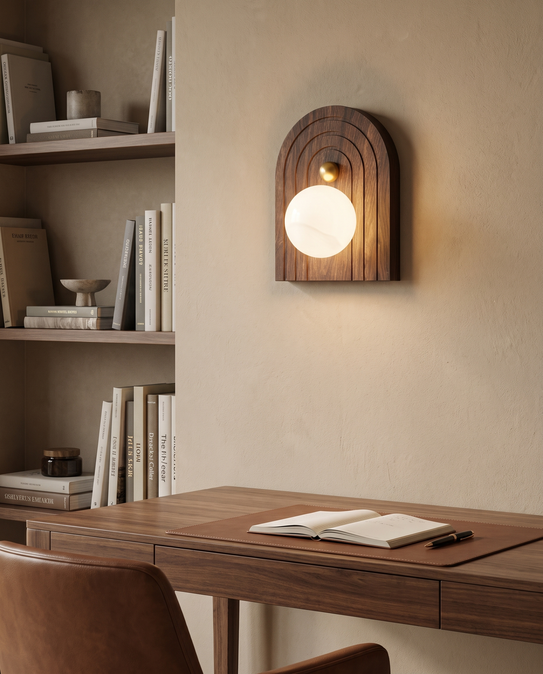 Walnut Stone Crest Wall Lamp wall light
