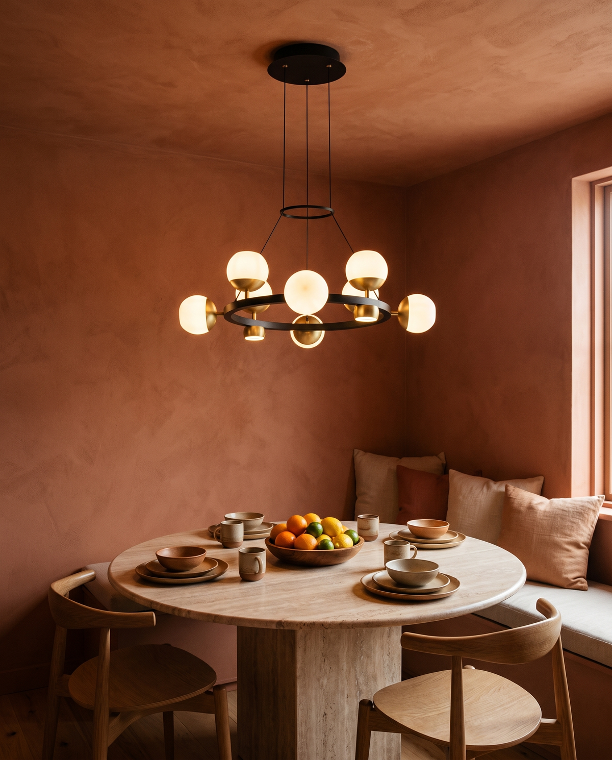 Obsidian Halo Chandelier in the room