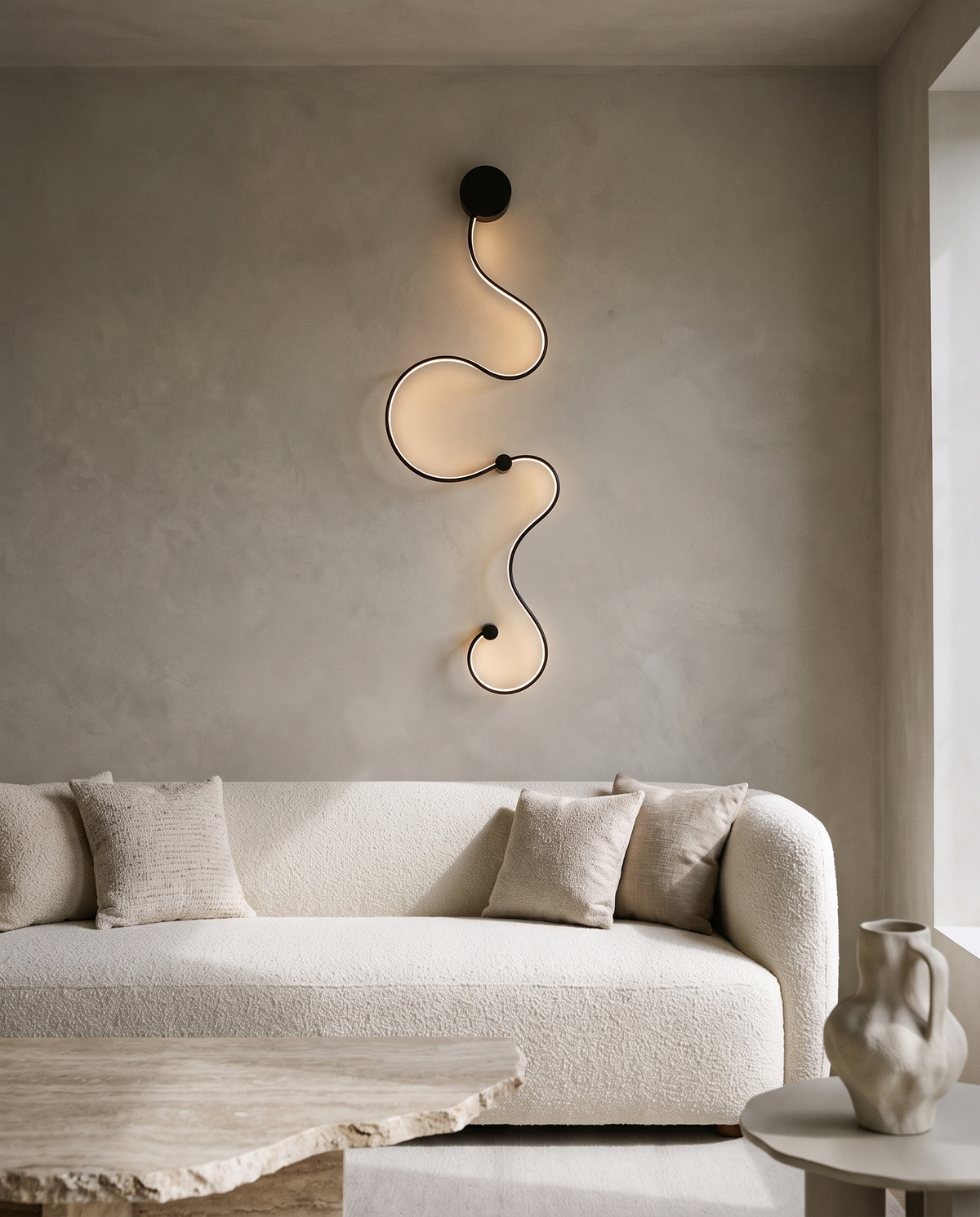 Aura Beam LED Wall Light in the room
