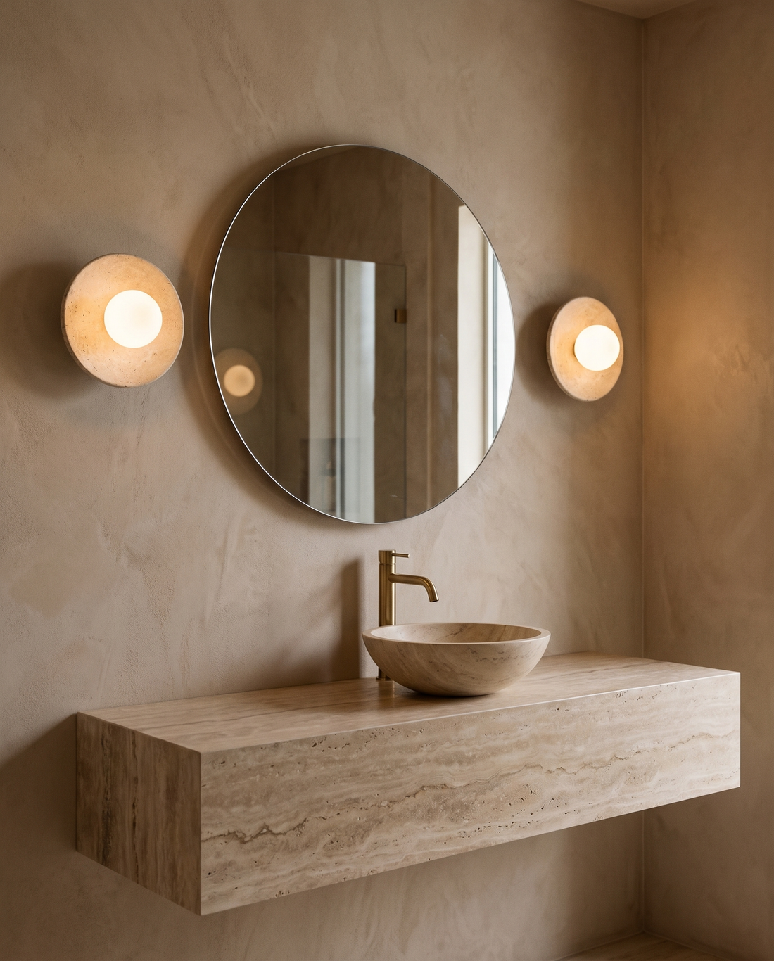 Travertine Arc Block Wall Lamp wall light