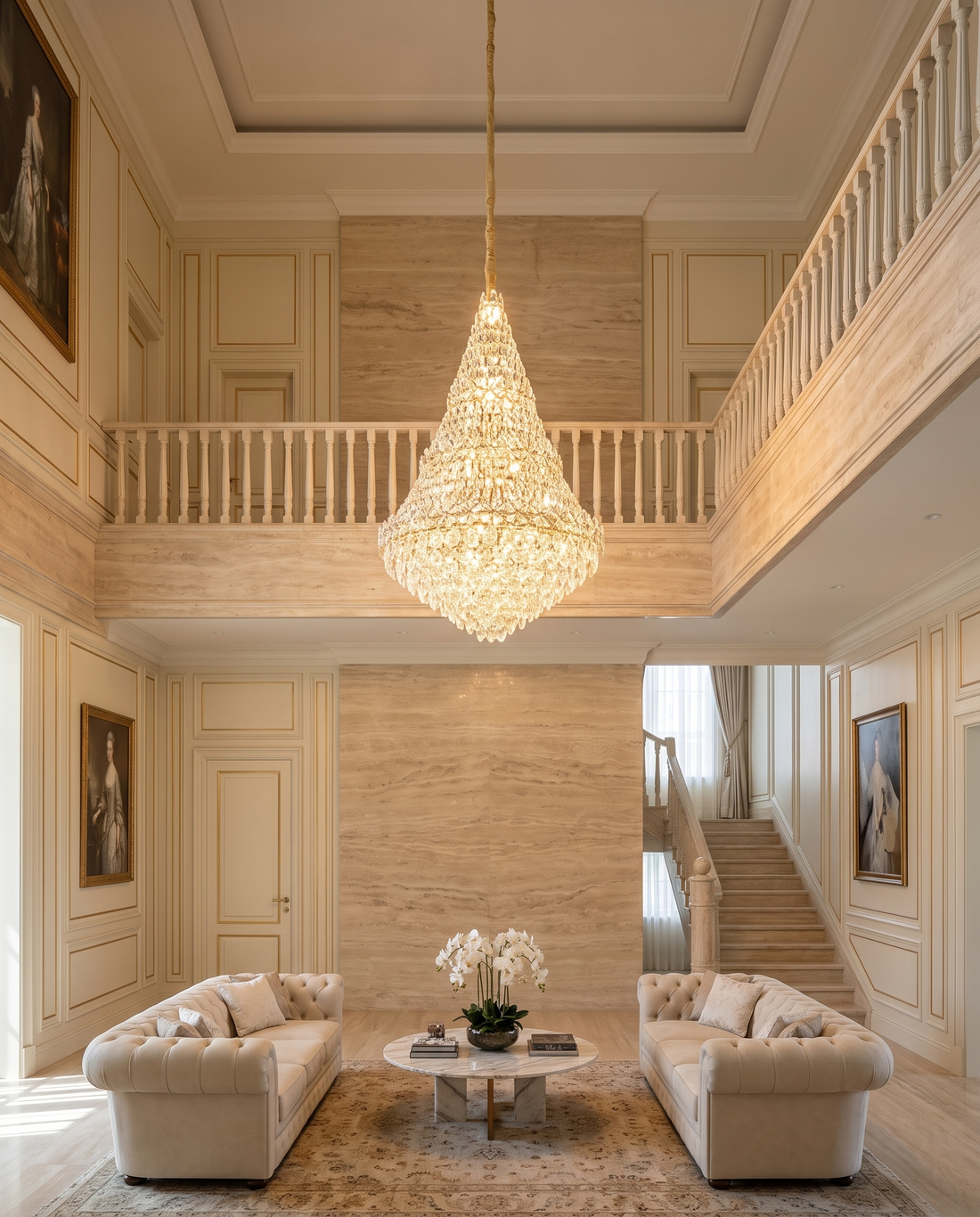 Crystal Pinnacle – inverted cone chandelier, view 2