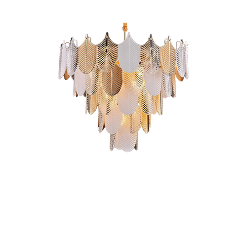 Alura Petal Brass Finish Crystal Chandelier