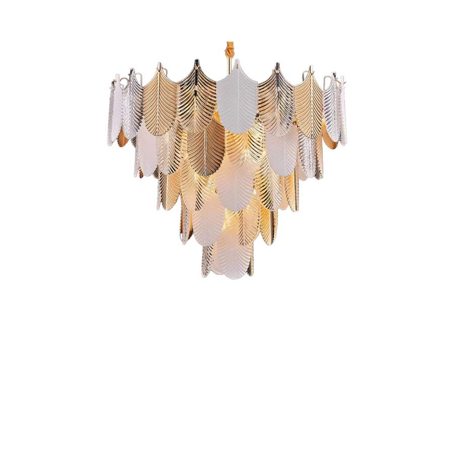 Alura Petal Brass Finish Crystal Chandelier
